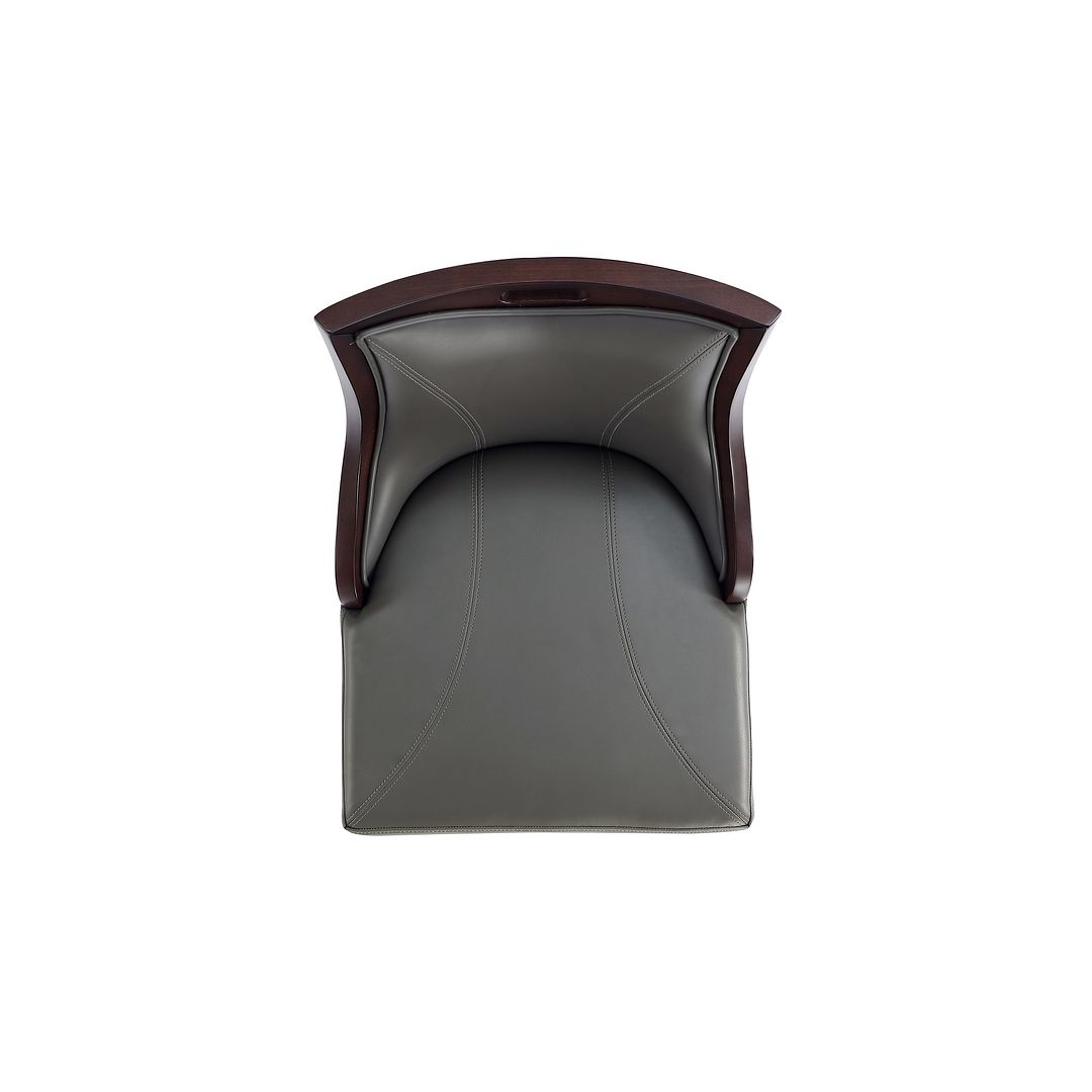 Manhattan Comfort Emperor Faux Leather Pebble Gray Barstool In A Set Of 2