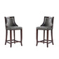 Manhattan Comfort Emperor Faux Leather Pebble Gray Barstool In A Set Of 2