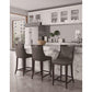 Manhattan Comfort Emperor Faux Leather Pebble Gray Barstool In A Set Of 3