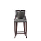 Manhattan Comfort Emperor Faux Leather Pebble Gray Barstool In A Set Of 3