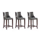 Manhattan Comfort Emperor Faux Leather Pebble Gray Barstool In A Set Of 3