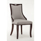Manhattan Comfort Emperor Gray & Walnut Twill Dining Chairs In A Set Of 2