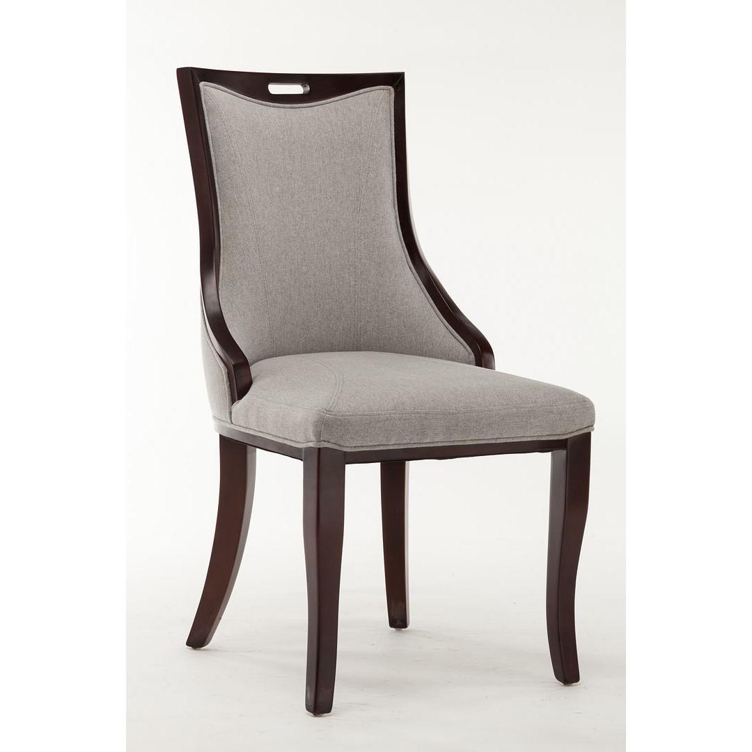 Manhattan Comfort Emperor Gray & Walnut Twill Dining Chairs In A Set Of 2