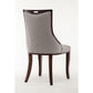 Manhattan Comfort Emperor Gray & Walnut Twill Dining Chairs In A Set Of 2