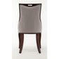 Manhattan Comfort Emperor Gray & Walnut Twill Dining Chairs In A Set Of 2