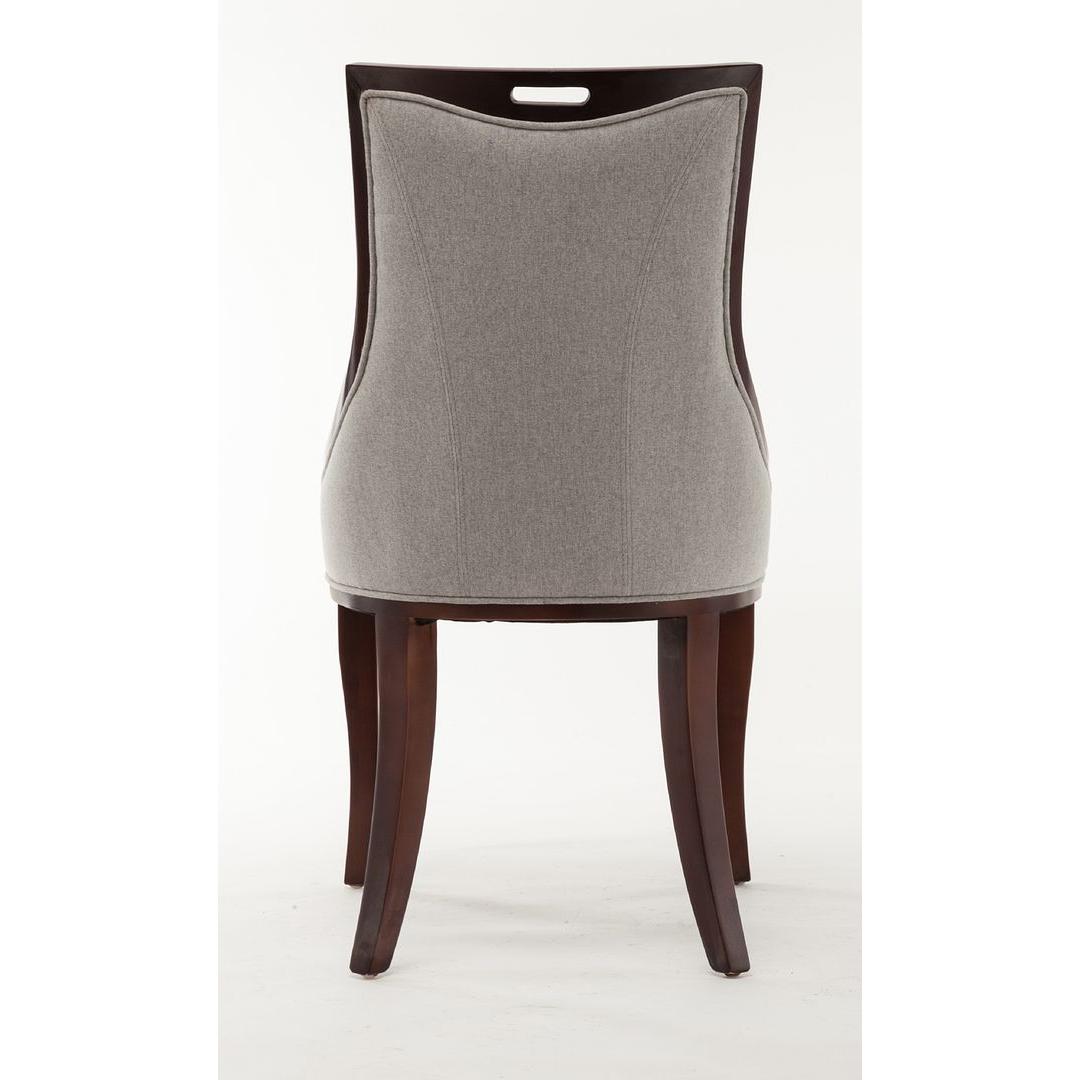 Manhattan Comfort Emperor Gray & Walnut Twill Dining Chairs In A Set Of 2