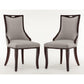 Manhattan Comfort Emperor Gray & Walnut Twill Dining Chairs In A Set Of 2