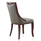 Manhattan Comfort Emperor Silver & Walnut Faux Leather Dining Chairs In A Set Of 2