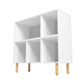 Manhattan Comfort Essex 34" Low Bookcase Cabinet With 5 Shelves In White & Zebra