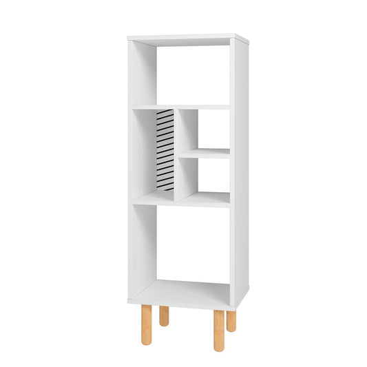 Manhattan Comfort Essex 43" Bookcase With 5 Shelves In White & Zebra