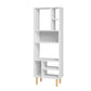 Manhattan Comfort Essex 60" Decor Bookcase Cabinet With 8 Shelves In White & Zebra