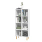 Manhattan Comfort Essex 60" Double Bookcase Cabinet With 8 Shelves In White & Zebra