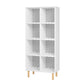 Manhattan Comfort Essex 60" Double Bookcase Cabinet With 8 Shelves In White & Zebra