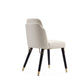 Manhattan Comfort Estelle Cream & Black Faux Leather Dining Chair