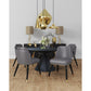 Manhattan Comfort Estelle Pebble & Black Faux Leather Dining Chair