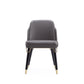 Manhattan Comfort Estelle Pebble & Black Faux Leather Dining Chair