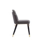Manhattan Comfort Estelle Pebble & Black Faux Leather Dining Chair