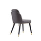 Manhattan Comfort Estelle Pebble & Black Faux Leather Dining Chair