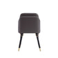 Manhattan Comfort Estelle Pebble & Black Faux Leather Dining Chair