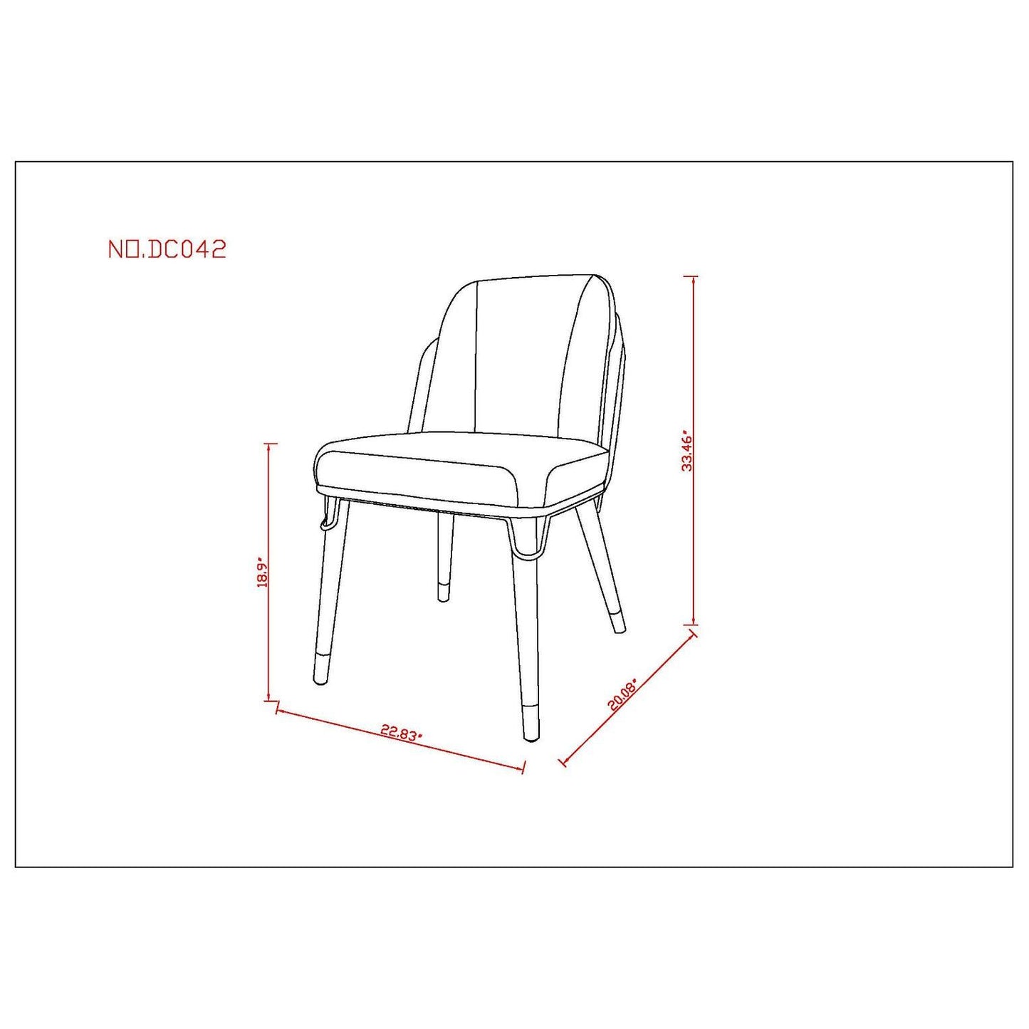 Manhattan Comfort Estelle Pebble & Black Faux Leather Dining Chair