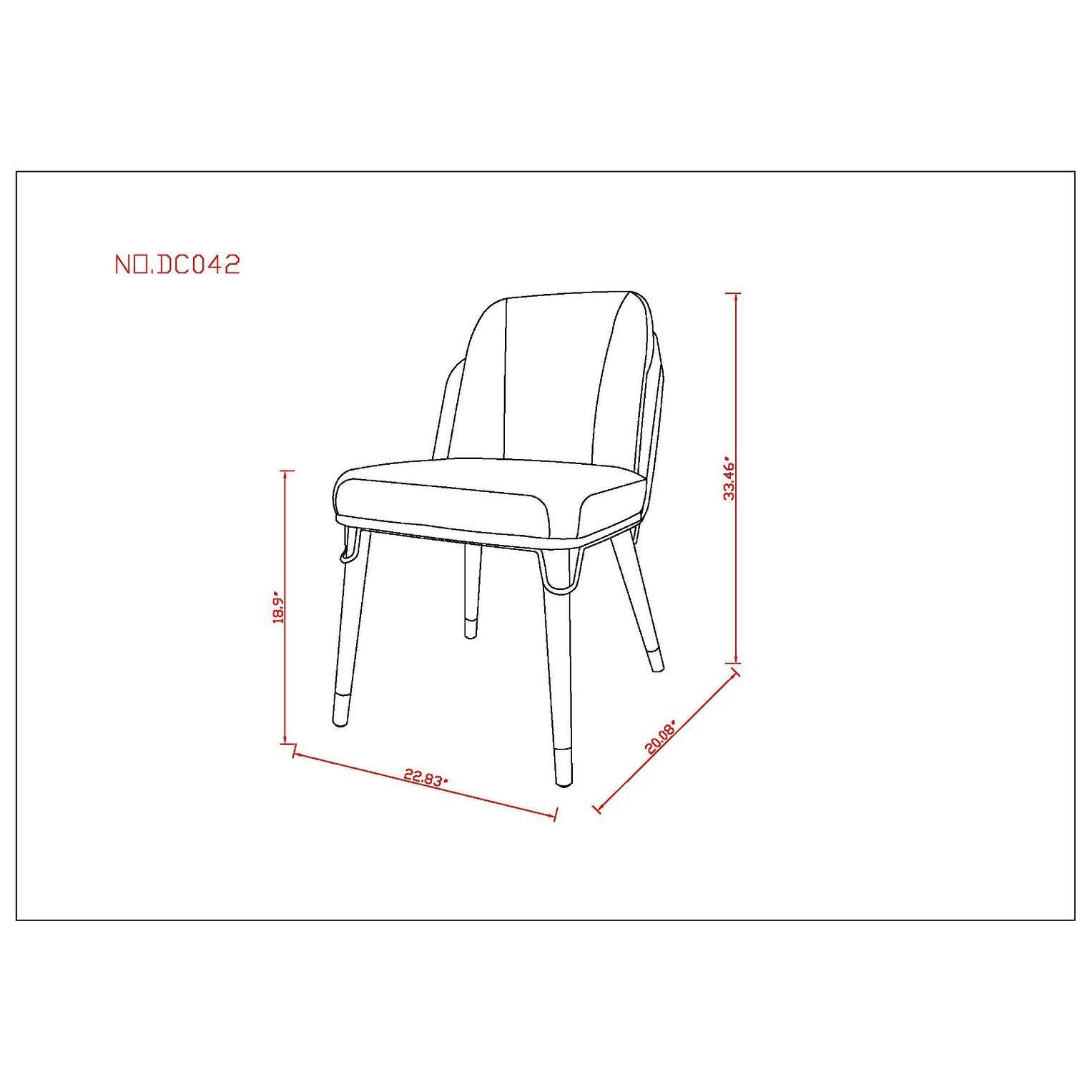 Manhattan Comfort Estelle Pebble & Black Faux Leather Dining Chair