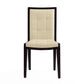Manhattan Comfort Executor Cream & Walnut Faux Leather Dining Chairs In A Set Of 2