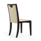 Manhattan Comfort Executor Cream & Walnut Faux Leather Dining Chairs In A Set Of 2