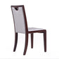 Manhattan Comfort Executor Silver & Walnut Faux Leather Dining Chairs In A Set Of 2
