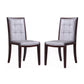 Manhattan Comfort Executor Silver & Walnut Faux Leather Dining Chairs In A Set Of 2