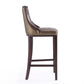 Manhattan Comfort Fifth Avenue 45"H Bronze & Walnut Beech Wood Bar Stool