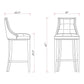 Manhattan Comfort Fifth Avenue 45"H Bronze & Walnut Beech Wood Bar Stool