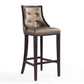 Manhattan Comfort Fifth Avenue 45"H Bronze & Walnut Beech Wood Bar Stool