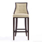 Manhattan Comfort Fifth Avenue 45"H Cream & Walnut Beech Wood Bar Stool