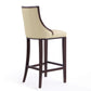 Manhattan Comfort Fifth Avenue 45"H Cream & Walnut Beech Wood Bar Stool