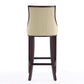Manhattan Comfort Fifth Avenue 45"H Cream & Walnut Beech Wood Bar Stool
