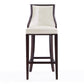 Manhattan Comfort Fifth Avenue 45"H Pearl White & Walnut Beech Wood Bar Stool
