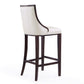Manhattan Comfort Fifth Avenue 45"H Pearl White & Walnut Beech Wood Bar Stool