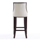 Manhattan Comfort Fifth Avenue 45"H Pearl White & Walnut Beech Wood Bar Stool