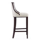 Manhattan Comfort Fifth Avenue 45"H Pearl White & Walnut Beech Wood Bar Stool