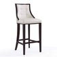 Manhattan Comfort Fifth Avenue 45"H Pearl White & Walnut Beech Wood Bar Stool