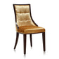 Manhattan Comfort Fifth Avenue Antique Gold & Walnut Velvet Dining Chairs In A Set Of 2