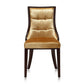Manhattan Comfort Fifth Avenue Antique Gold & Walnut Velvet Dining Chairs In A Set Of 2