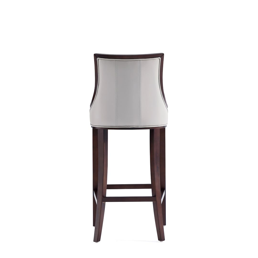 Manhattan Comfort Fifth Avenue Faux Leather Barstool In Light Gray