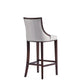 Manhattan Comfort Fifth Avenue Faux Leather Barstool In Light Gray