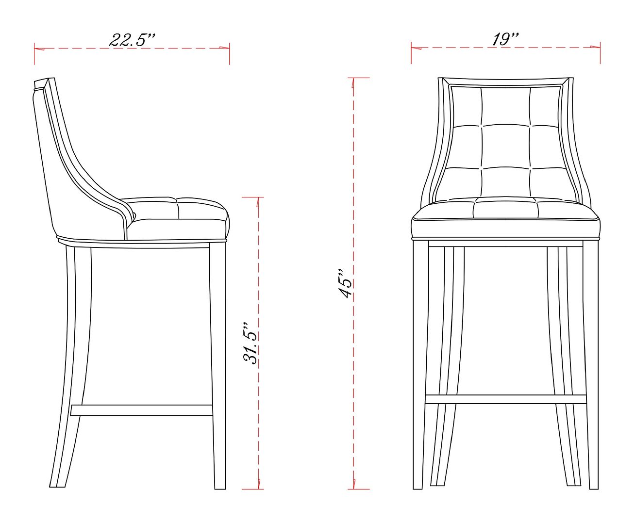 Manhattan Comfort Fifth Avenue Faux Leather Barstool In Light Gray