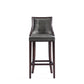 Manhattan Comfort Fifth Avenue Faux Leather Barstool In Pebble Gray