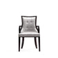 Manhattan Comfort Fifth Avenue Faux Leather Dining Armchair In Silver & Walnut