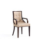 Manhattan Comfort Fifth Avenue Faux Leather Dining Armchair In Tan and Walnut