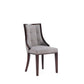 Manhattan Comfort Fifth Avenue Faux Leather Gray & Walnut Dining Chairs In A Set Of 4