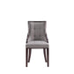 Manhattan Comfort Fifth Avenue Faux Leather Gray & Walnut Dining Chairs In A Set Of 4